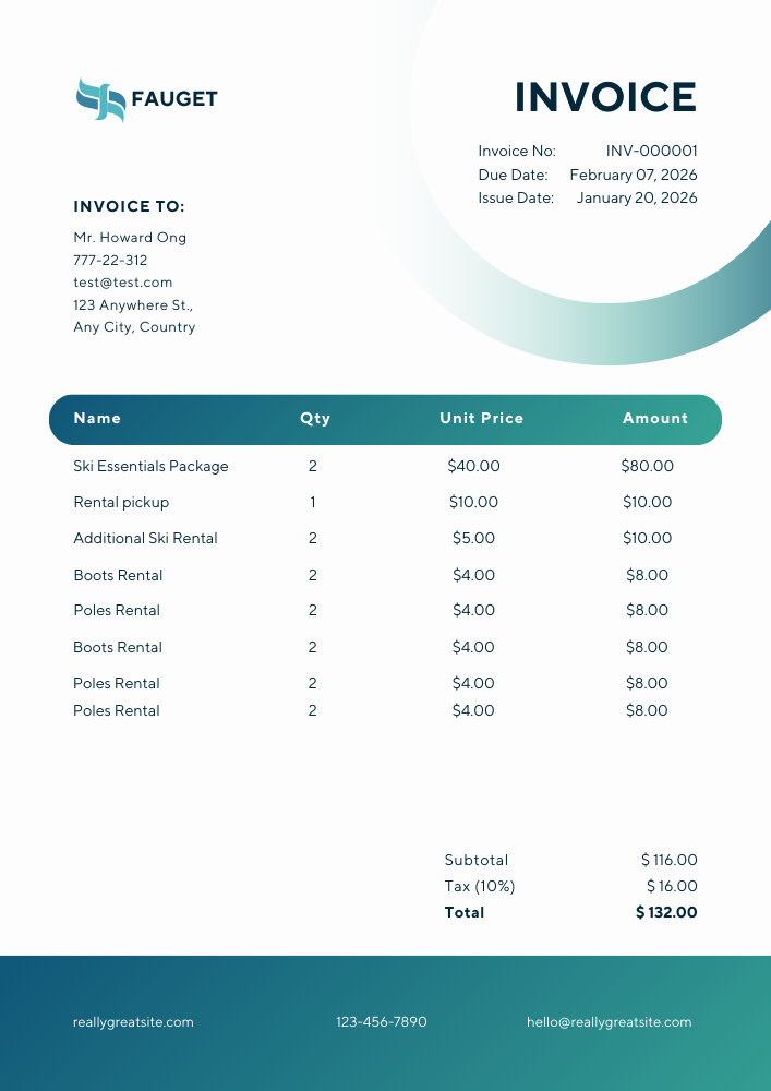 Green Modern invoice template