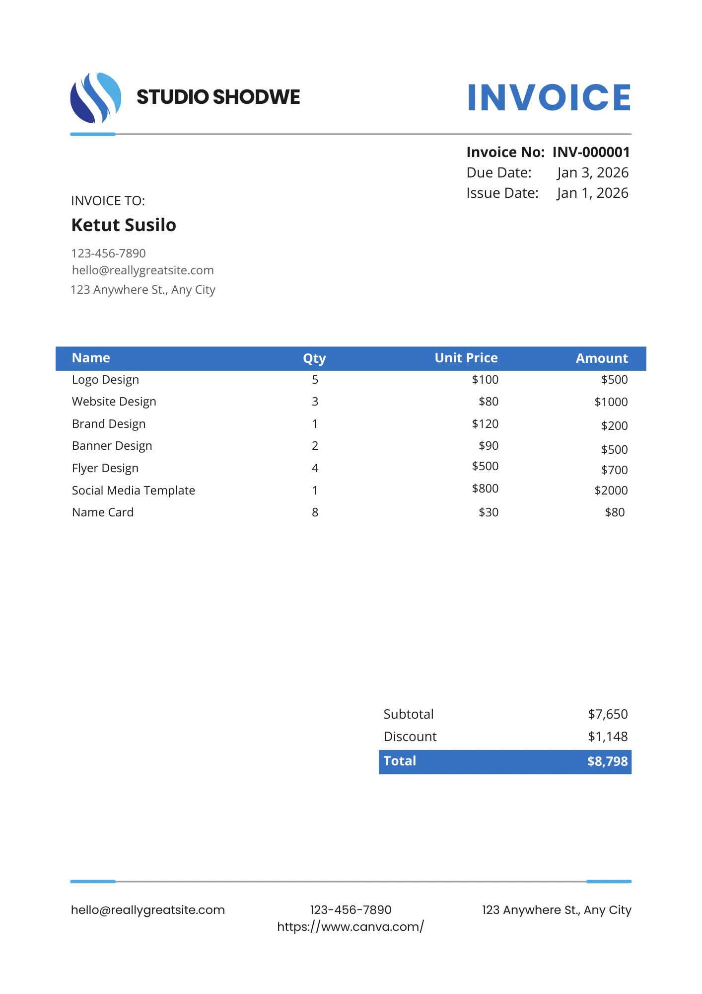 Blue Clean template preview